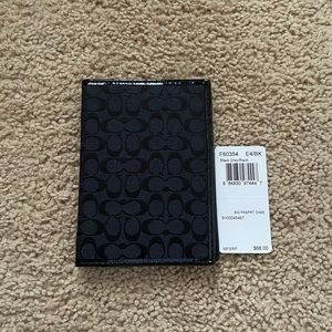 SOLD Coach Black Passport Holder